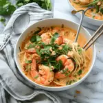 Thai-Style Coconut Curry Shrimp Noodle Bowls.